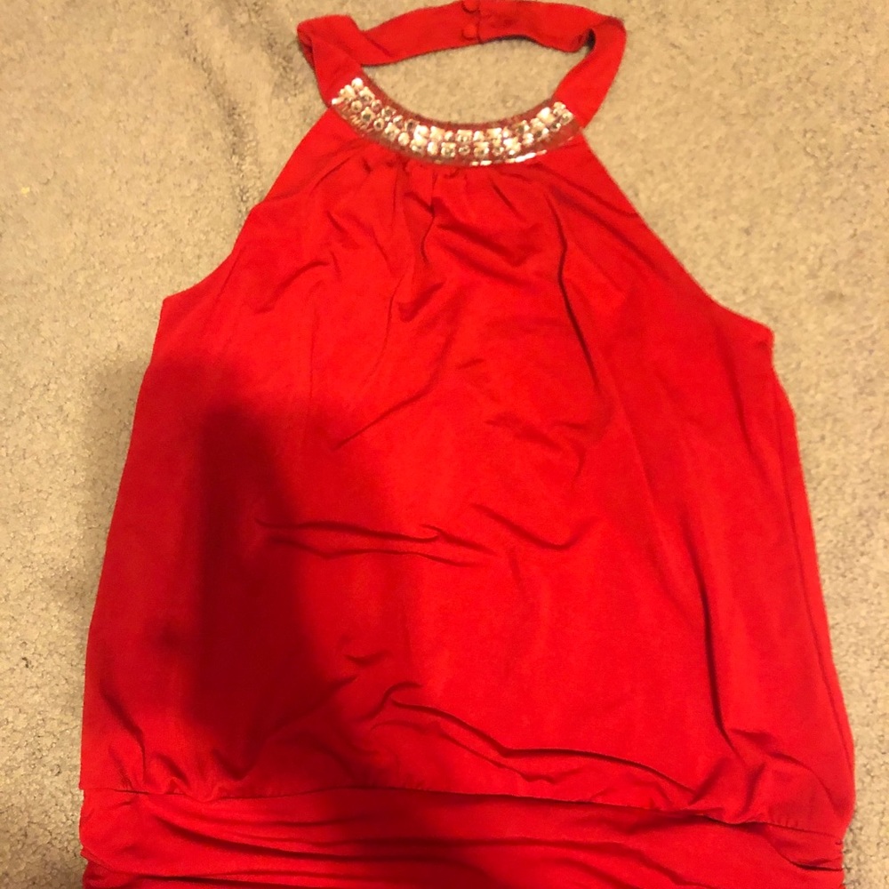 Torrid Red Blouse With Gemstones